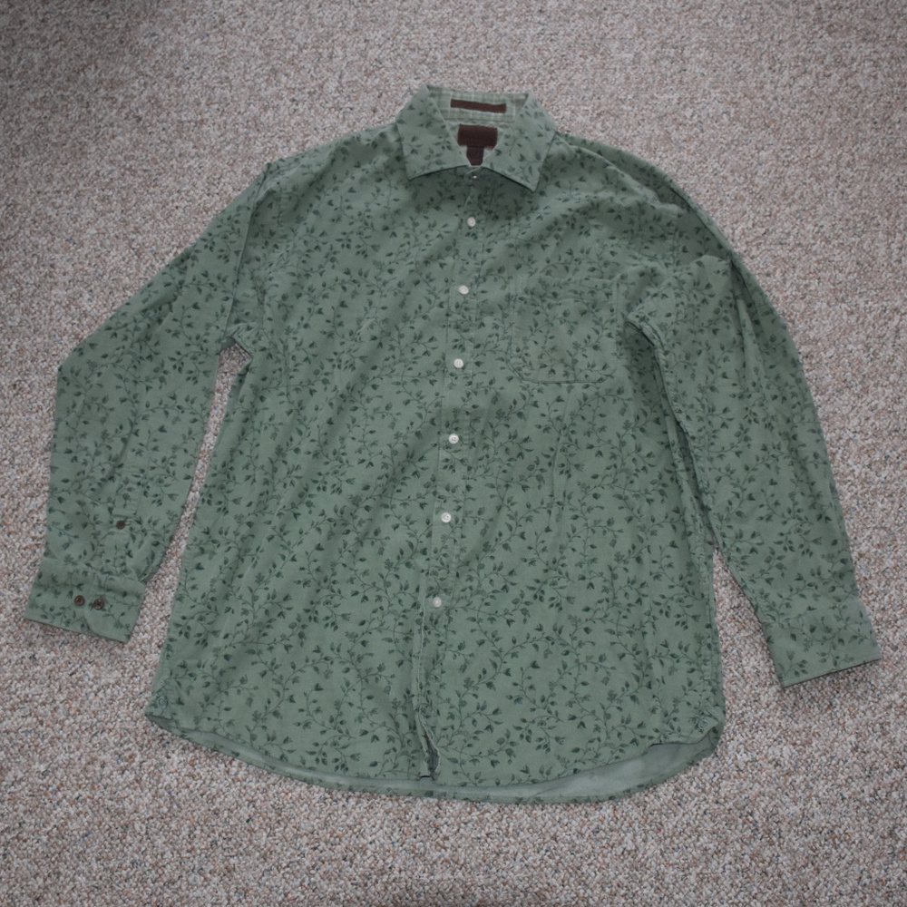 Mens Born Corduroy Long Sleeve Shirt - Size Large